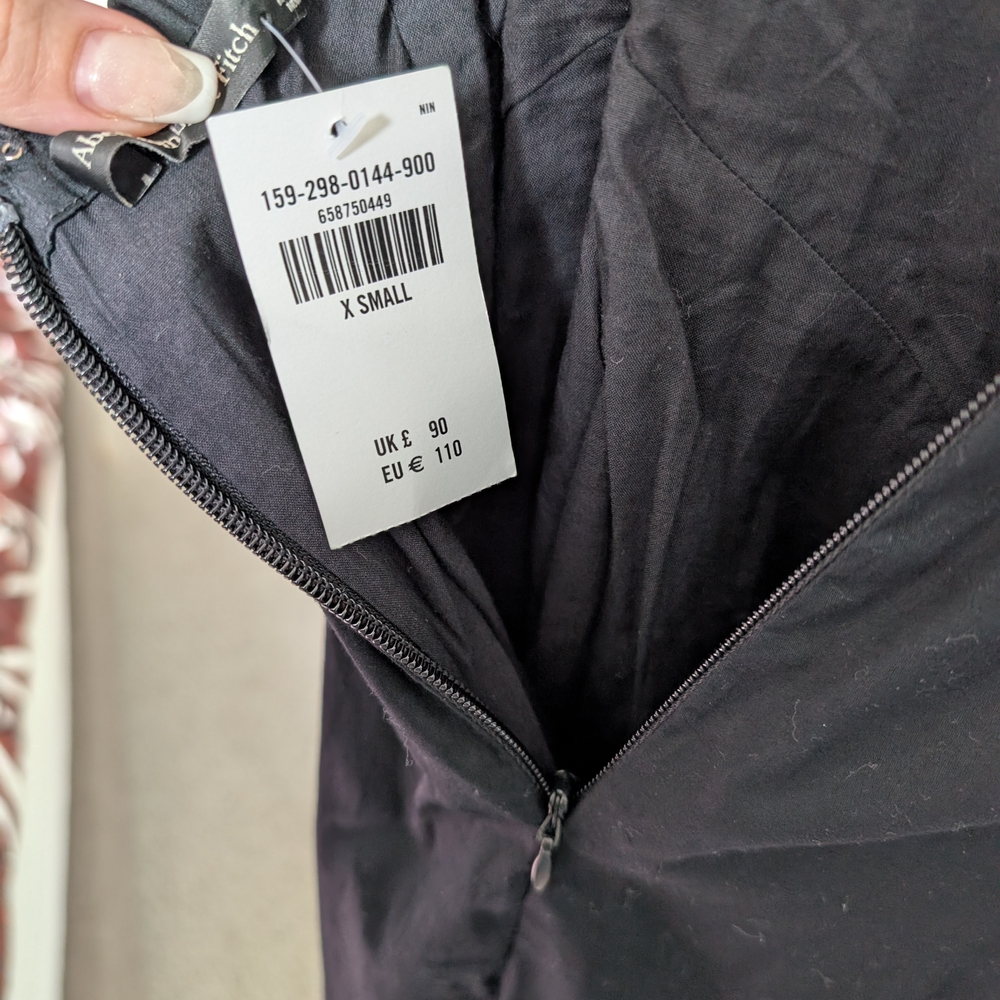 Abercrombie & Fitch Black Dipped Waist Sweetheart Maxi Dress - Picture 7 of 7